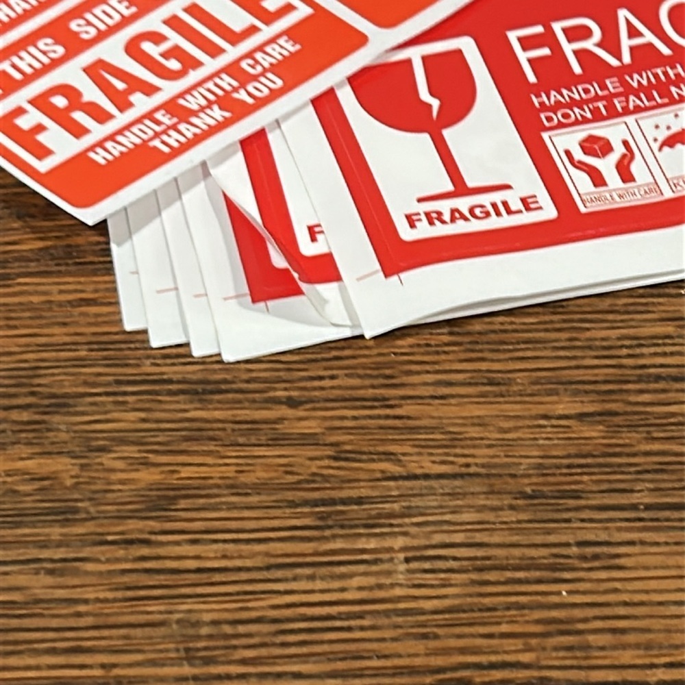 Red Fragile Stickers - Picture 2 of 4